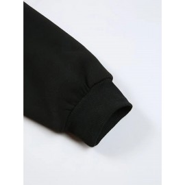 Women'S Casual Sports Fashion Bear Basketball Pattern Crew Neck Sweatshirt Set with Knit Fabric, 100% Polyester Material, Fall/Winter Season, Slight Stretch Fabric, Solid Color Pants - Athletic Loungewear Outfits