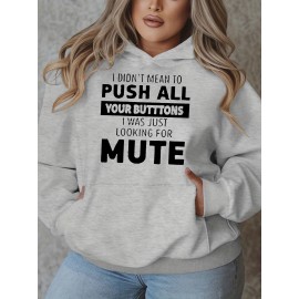 [Plus Size Sweatshirt] Plus Size Women's Casual Sweatshirt | Autumn and Winter Long-Sleeved Pullover with Pockets | Mute S Printed Round Neck