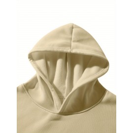 Calvin s Plus Size Oversized Hooded Sweatshirt - Light Grey with Black Letter 'C' & Golden Stripes Print, Cozy Fleece Pullover with Pockets, Women's Autumn Winter Casual Clothing, Autumn Winter Apparel, Comfortable Sweatshirt