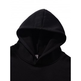 Calvin s Plus Size Oversized Hooded Sweatshirt - Light Grey with Black Letter 'C' & Golden Stripes Print, Cozy Fleece Pullover with Pockets, Women's Autumn Winter Casual Clothing, Autumn Winter Apparel, Comfortable Sweatshirt