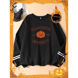 Plus Size - Halloween 2024 Women'S Plus Size Long Sleeve Crewneck Sweatshirt - 