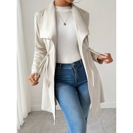 Women'S Stylish Beige Faux Fur Jacket with Long Sleeves - Casual, Elegant, and Versatile for Spring and Fall, Casual Outerwear | Elegant Casualwear | Faux Fur Jacket