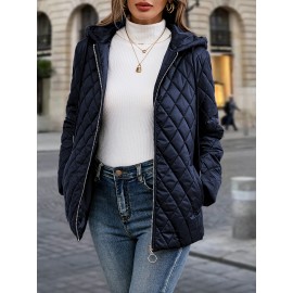 Women's Elegant Lightweight Jacket - Navy Blue Non-Stretch Coat, Machine Washable Outerwear for Office, Formal Events & Everyday Chic - Spring/Fall Transitional Clothing, Office Wear, Sophisticated Style, Structured Fit, Stylish Coat, Stylish Wardrobe