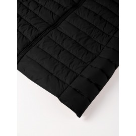 [Chic Beige Coat] Elegant Chic Beige Lightweight Nylon Women's Mid-Length Coat | Regular Fit Zipper Front for Commuting & Casual Outings