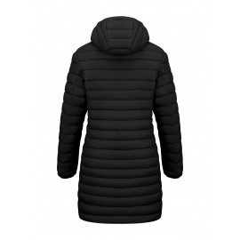 [Chic Beige Coat] Elegant Chic Beige Lightweight Nylon Women's Mid-Length Coat | Regular Fit Zipper Front for Commuting & Casual Outings