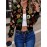 [Christmas Women's Jacket] Christmas Women's Polyester Zip-Up Jacket | Long Sleeve Round Neck Casual Coat, Festive Holiday Motifs, Relaxed Fit, Nonstretch Fabric, Durable Material, Hand Wash Only